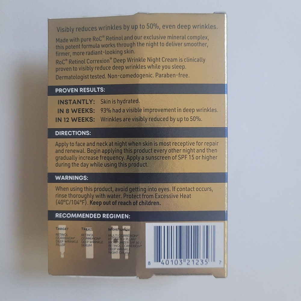 RoC Retinol Correxion Night Cream Anti-Aging Face Moisturizer 0.5oz - Picture 3 of 3
